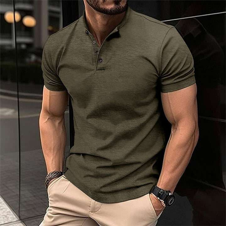 Easton | Men's Short Sleeve Casual Henley Polo Shirt