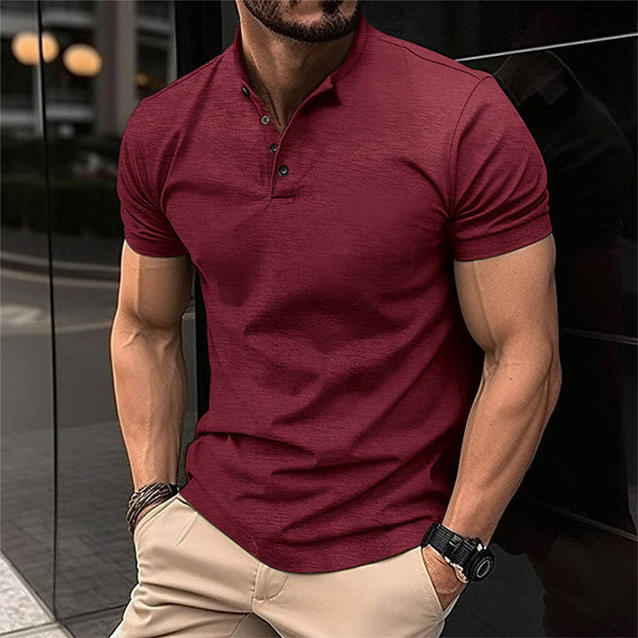 Easton | Men's Short Sleeve Casual Henley Polo Shirt