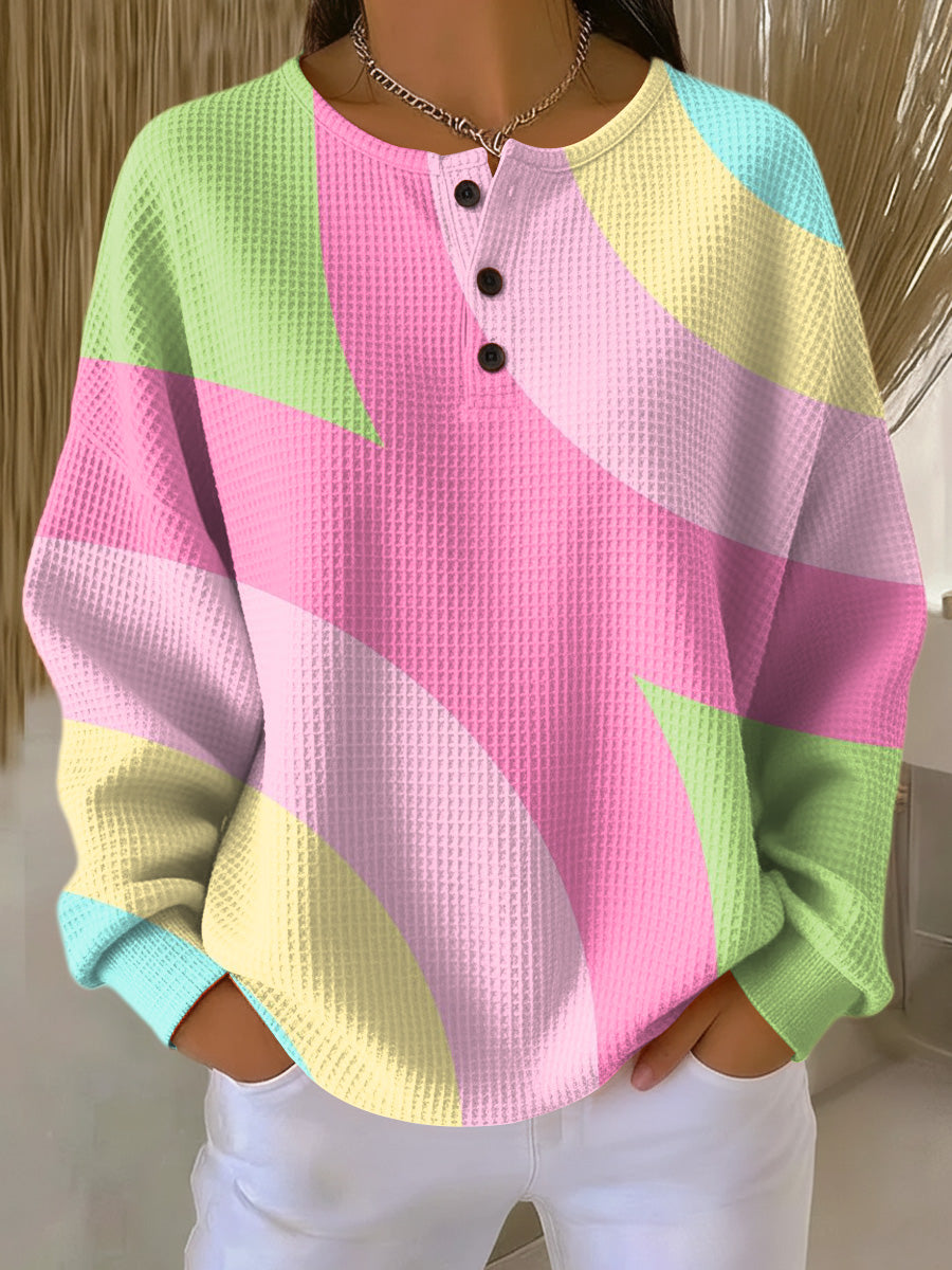 Women's Abstract Geometric Pattern Pullover