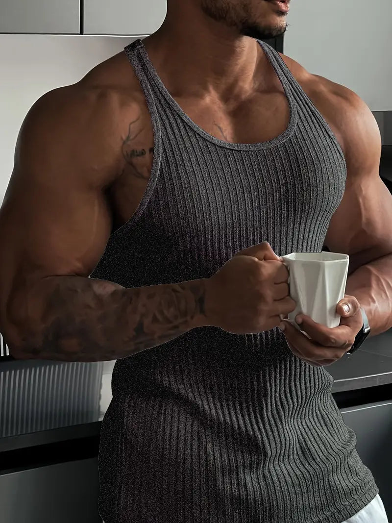 Michael | Men's Sleeveless Workout Body Fit Round Neck Shirt