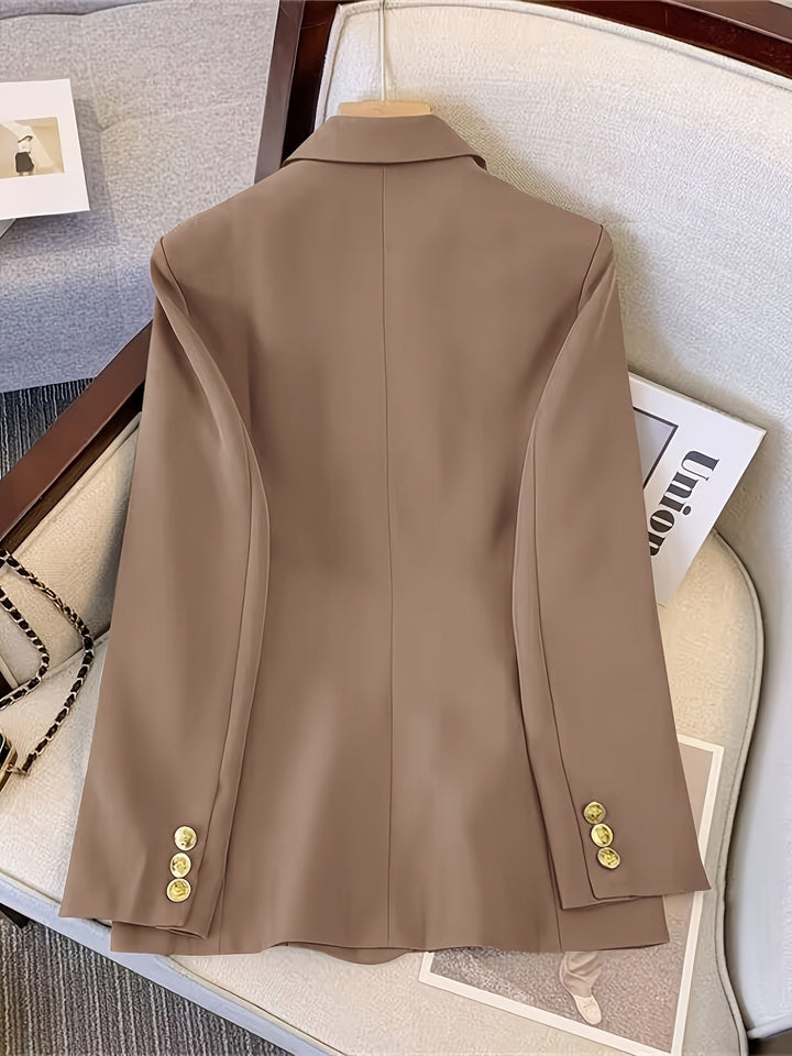 Women’s Tailored Business Blazer with Elegant Button Accents