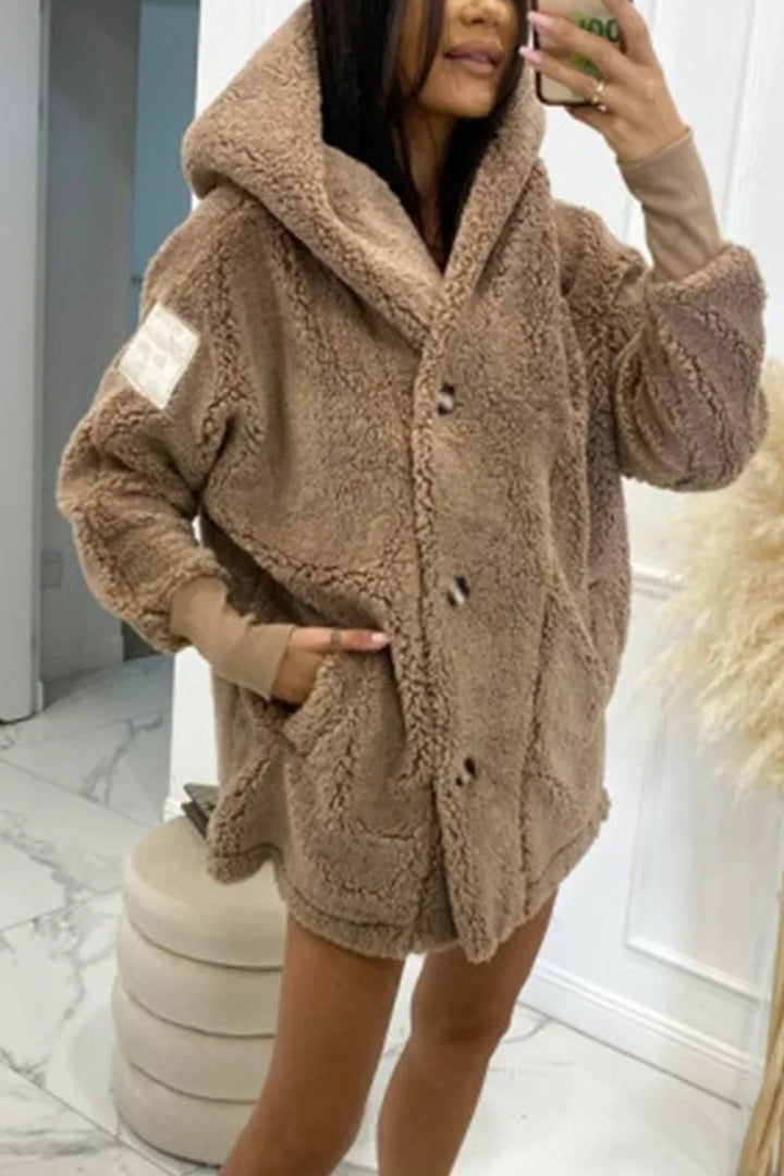 Women's Cozy Plush Hoodie Jacket
