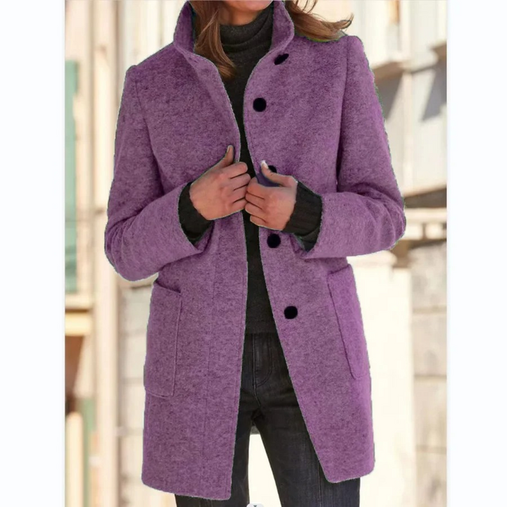 Women's Windproof Coat with Stand-Up Collar