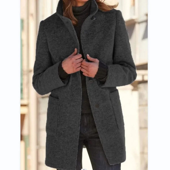 Women's Windproof Coat with Stand-Up Collar