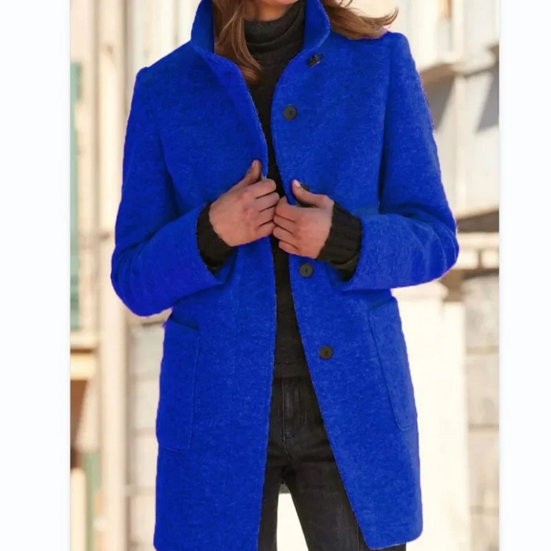 Women's Windproof Coat with Stand-Up Collar