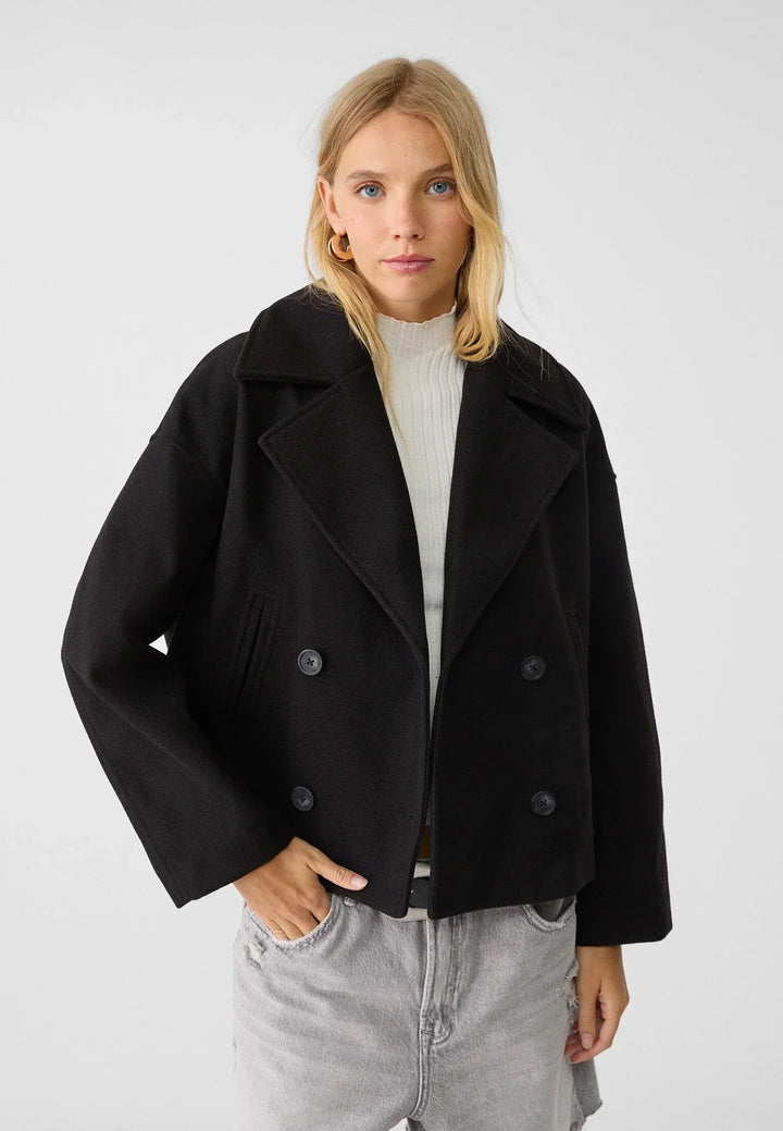Women's Elegant Double-Breasted Short Jacket - Timeless Style