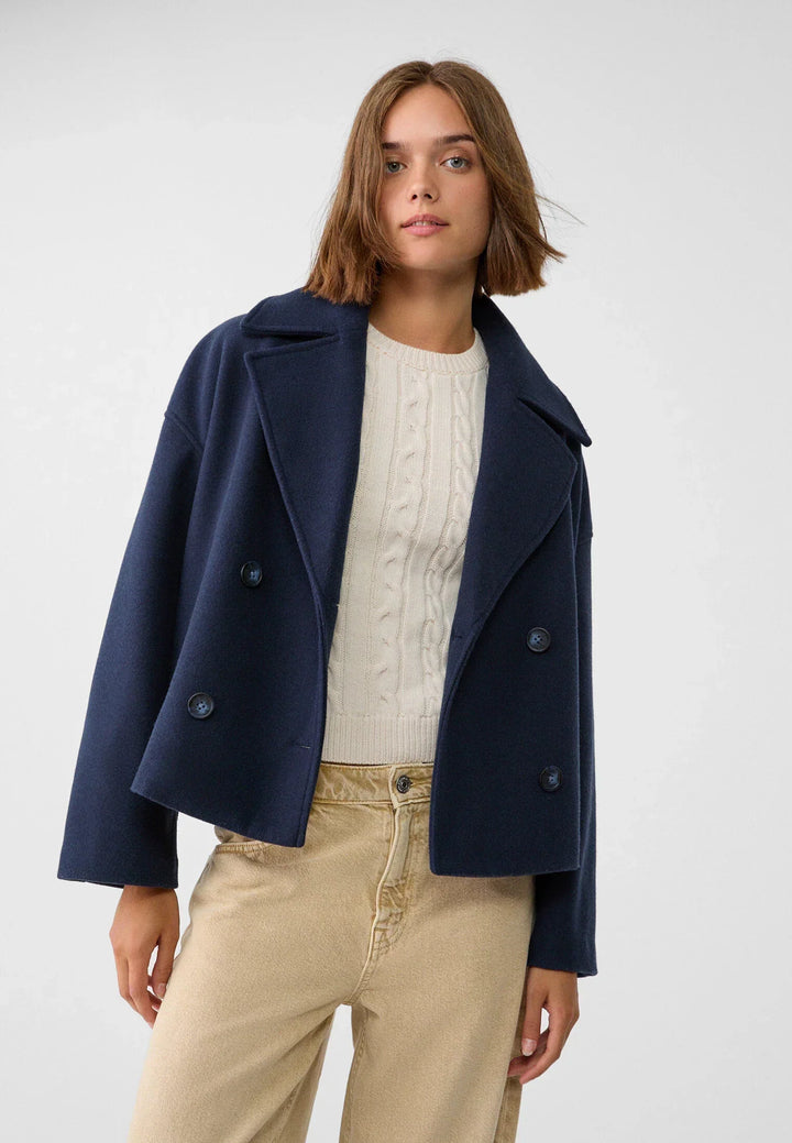 Women's Elegant Double-Breasted Short Jacket - Timeless Style