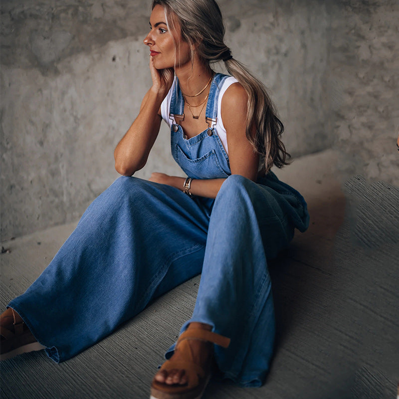 Women's Denim Jumpsuit for Stylish Casual Wear