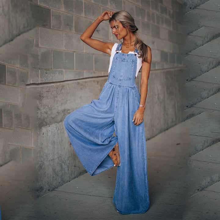 Women's Denim Jumpsuit for Stylish Casual Wear