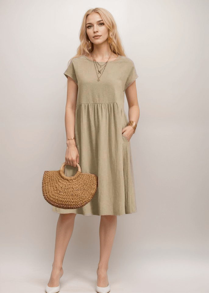 Ellen | Women's Casual A-Line Midi Dress for Everyday Wear