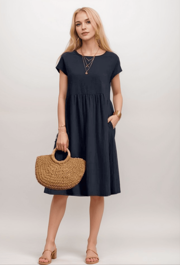 Ellen | Women's Casual A-Line Midi Dress for Everyday Wear