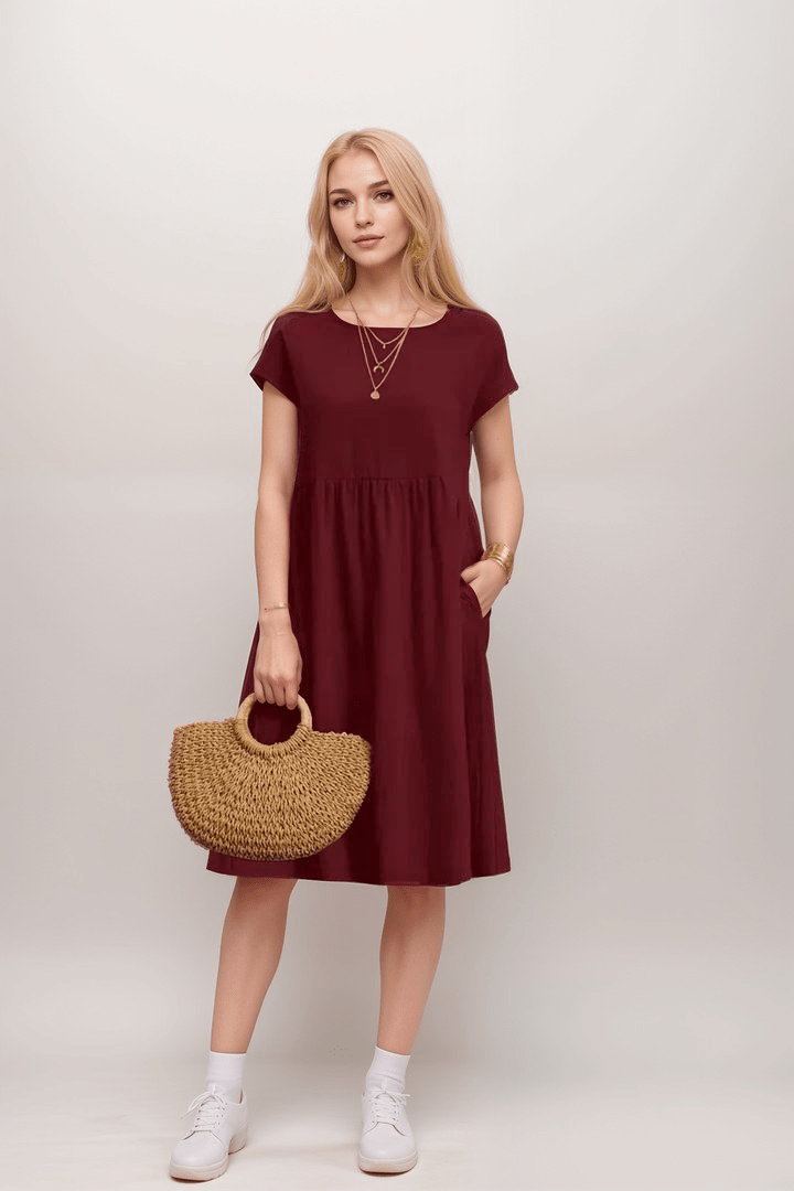Ellen | Women's Casual A-Line Midi Dress for Everyday Wear