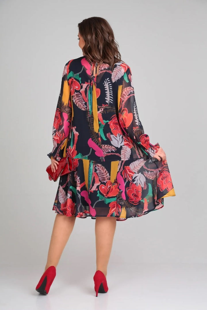 Ellen | Women's Long Sleeve A-Line Midi Dress for Every Occasion