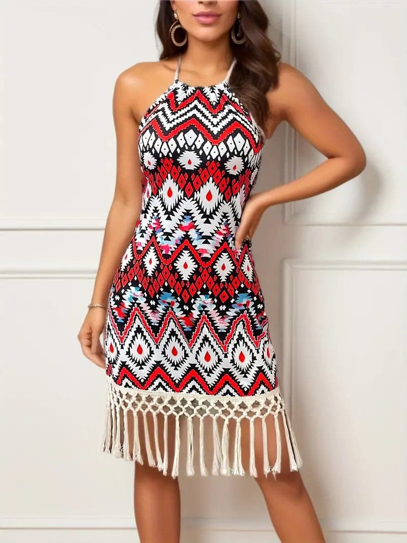 Ellen | Women's Sleeveless Halter Mini Dress for Summer Style