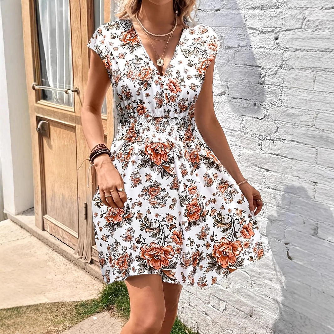 Ellen | Women's V-Neck A-Line Casual Mini Dress