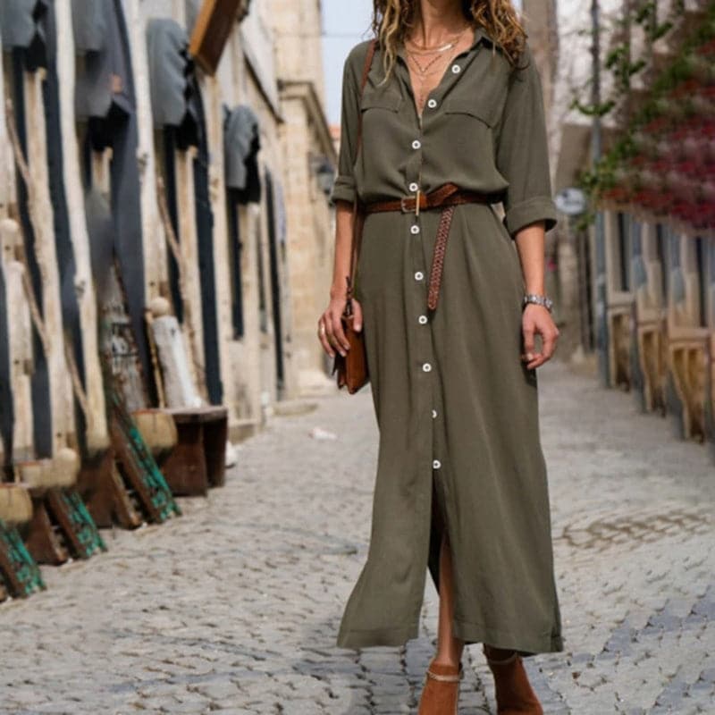 Erin | Women's Stylish Button-Down Midi Dress