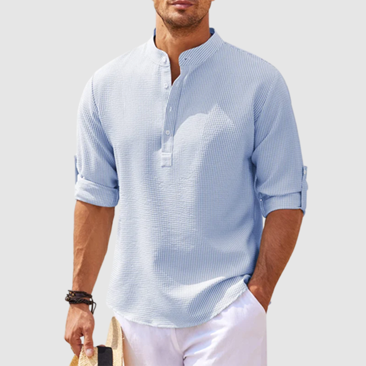 Ezekiel | Men's Casual Roll-Up Sleeve Henley Shirt