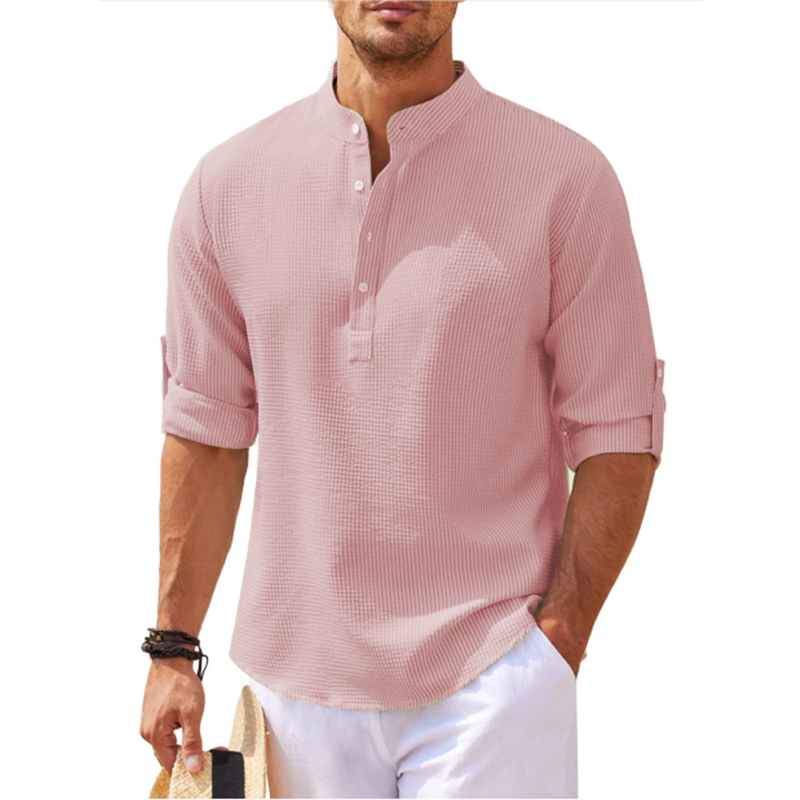 Ezekiel | Men's Casual Roll-Up Sleeve Henley Shirt