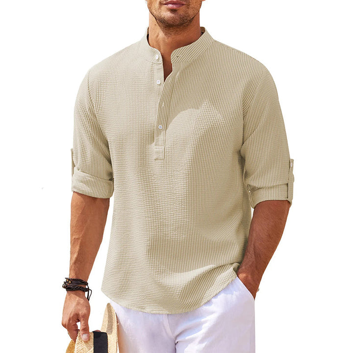 Ezekiel | Men's Casual Roll-Up Sleeve Henley Shirt
