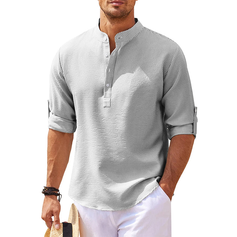 Ezekiel | Men's Casual Roll-Up Sleeve Henley Shirt