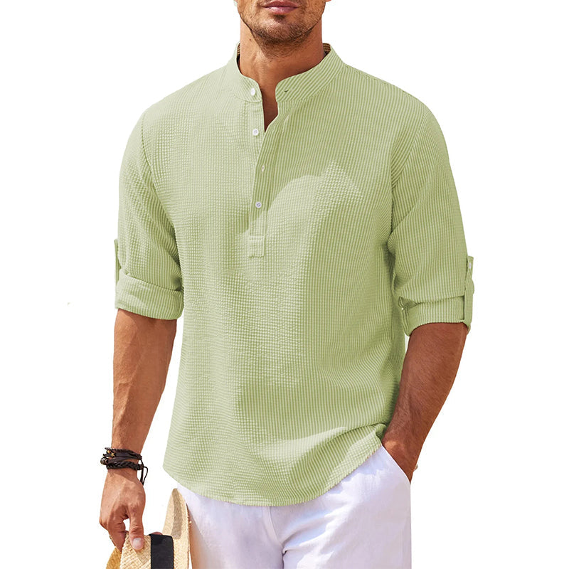 Ezekiel | Men's Casual Roll-Up Sleeve Henley Shirt