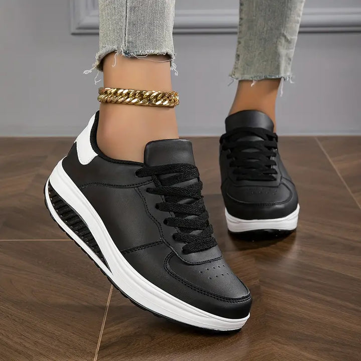 Rowie | Women's Casual Mesh Sneakers with Laces | Wedge Heel