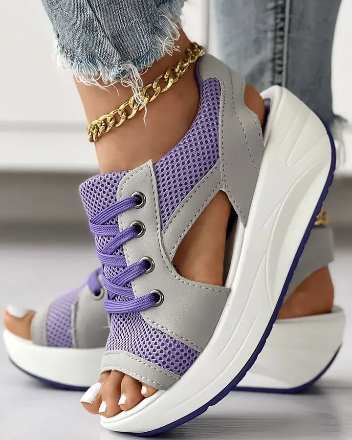 Celeste | Women's Muffin Sandals with Stylish Contrasting Inserts