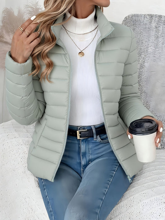 Women's Insulated Lightweight Warm Winter Coat with High Collar