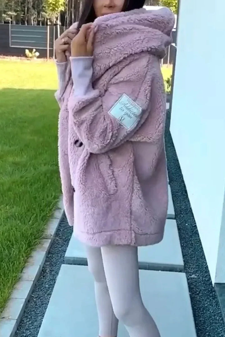 Women's Cozy Plush Hoodie Jacket