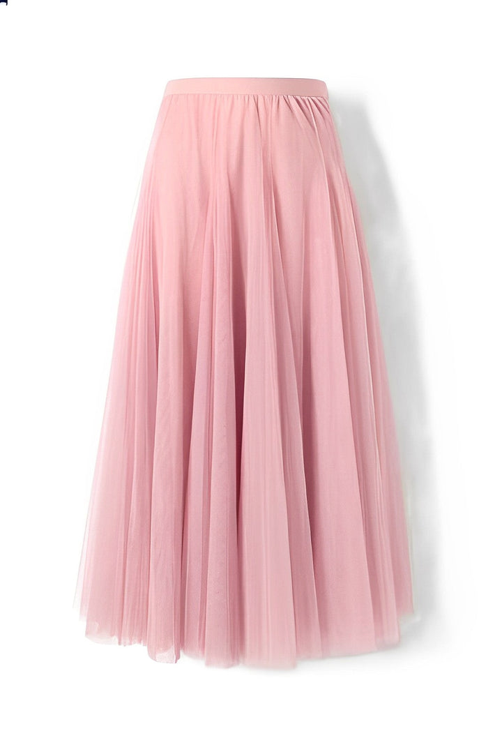 Women's Pleated Midi Skirt in Mesh Fabric