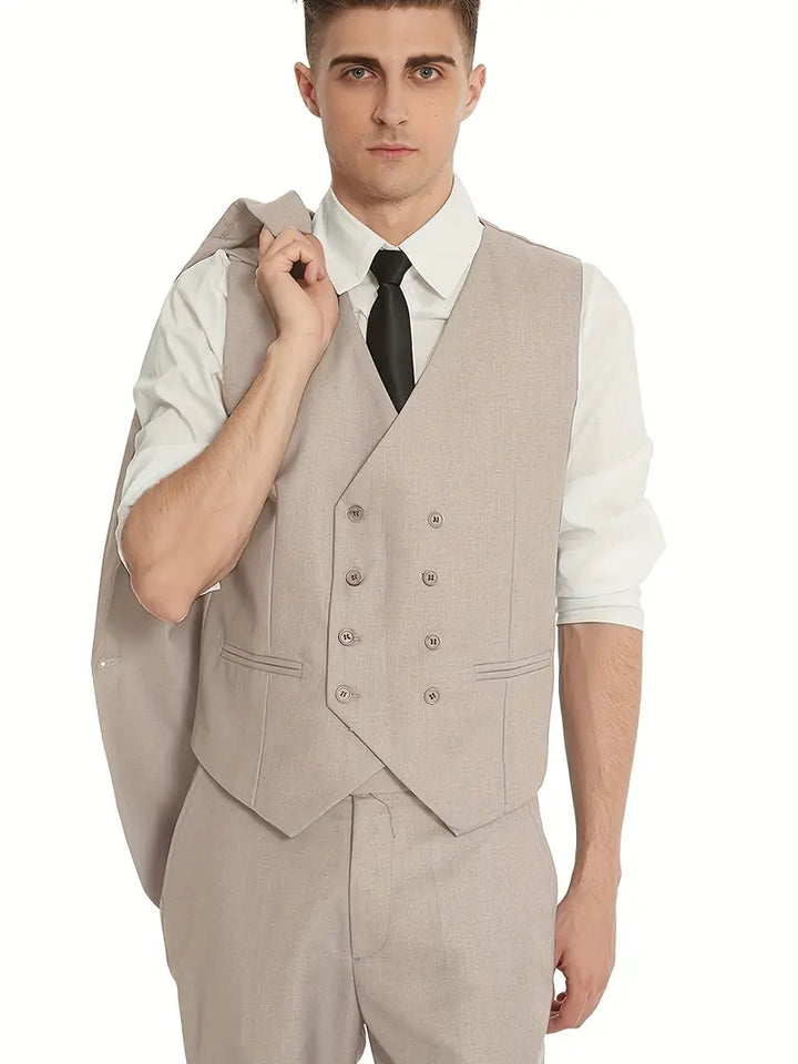 James | Men's Three-Piece Business Blazer, Vest, and Trouser Set