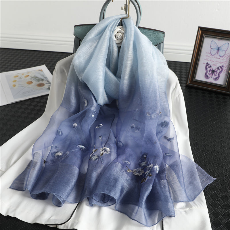 Women's Floral Embroidered Scarf
