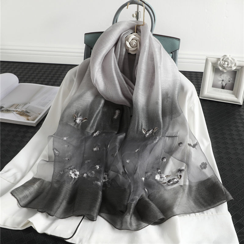 Women's Floral Embroidered Scarf