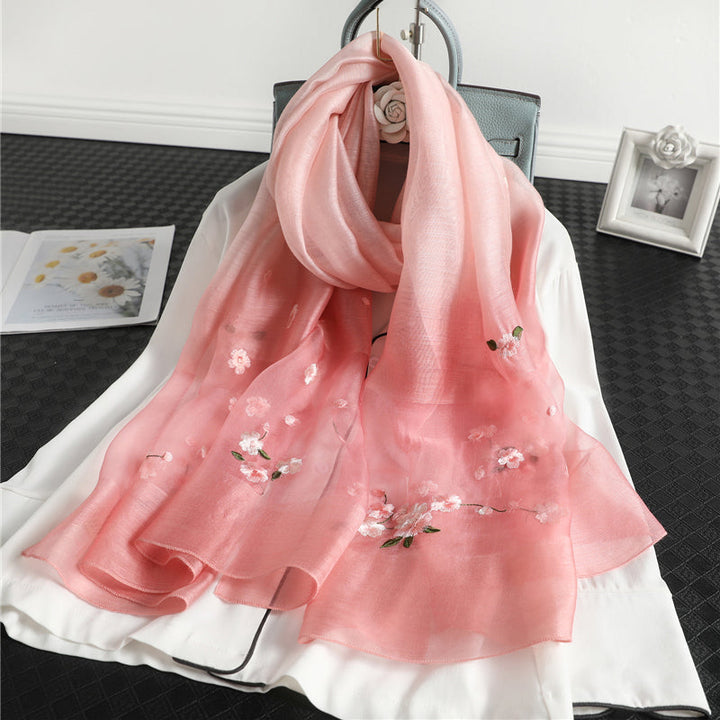 Women's Floral Embroidered Scarf