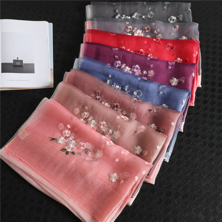 Women's Floral Embroidered Scarf