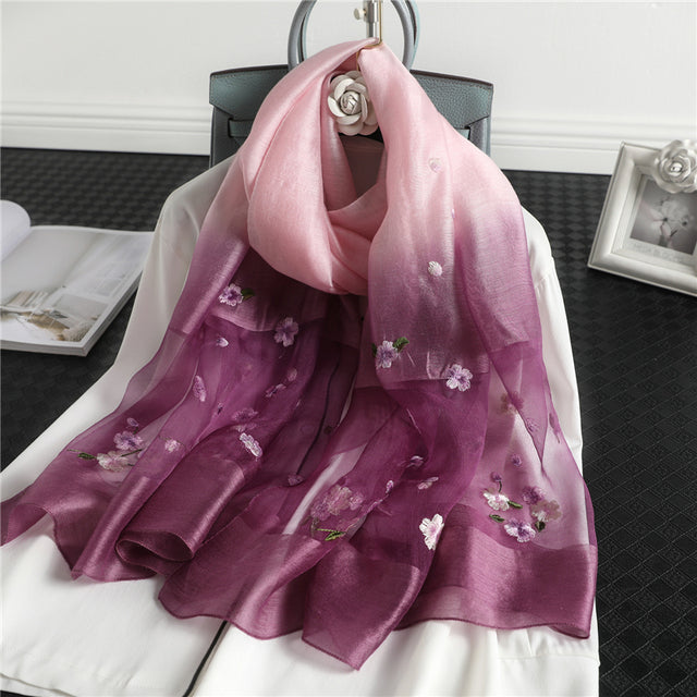 Women's Floral Embroidered Scarf