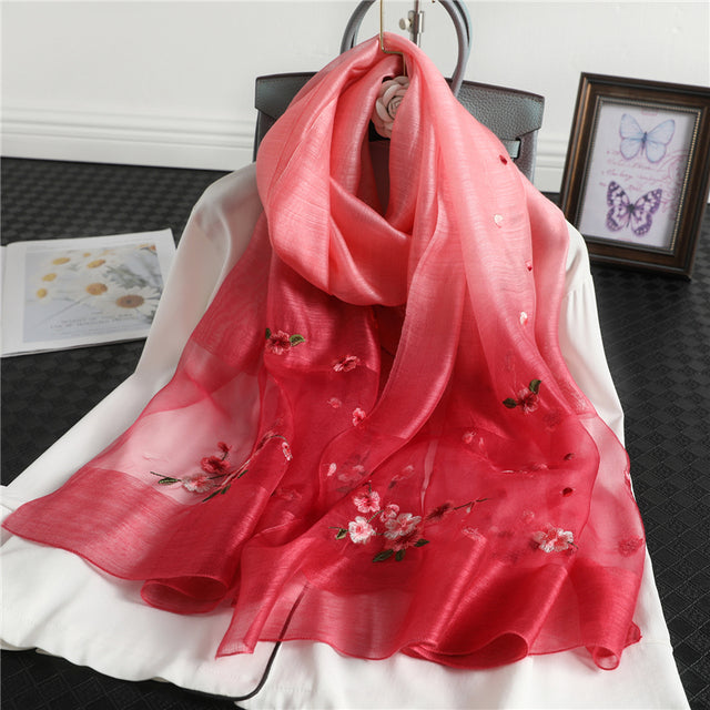 Women's Floral Embroidered Scarf