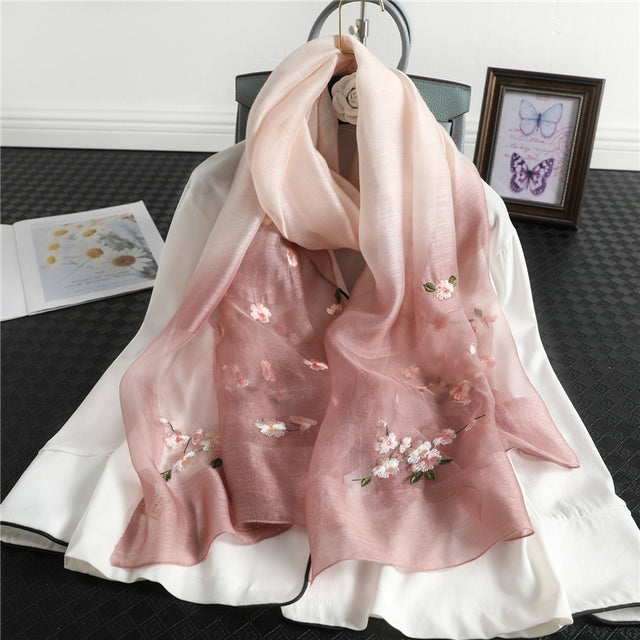 Women's Floral Embroidered Scarf