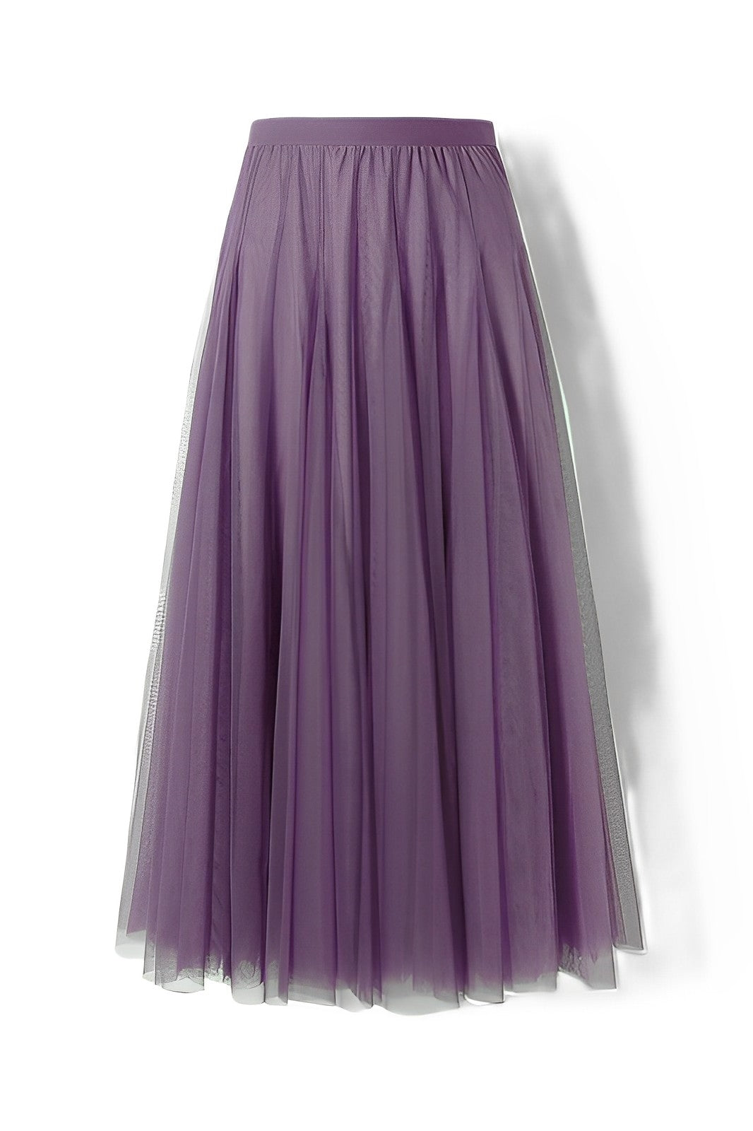 Women's Pleated Midi Skirt in Mesh Fabric