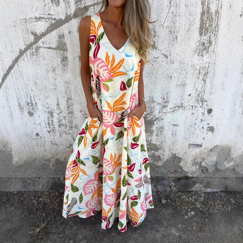 Gale | Women's Sleeveless V-Neck Maxi Dress Alternative