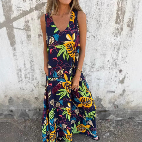 Gale | Women's Sleeveless V-Neck Maxi Dress Alternative