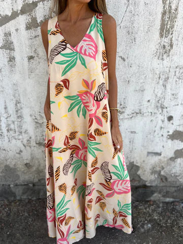 Gale | Women's Sleeveless V-Neck Maxi Dress Alternative