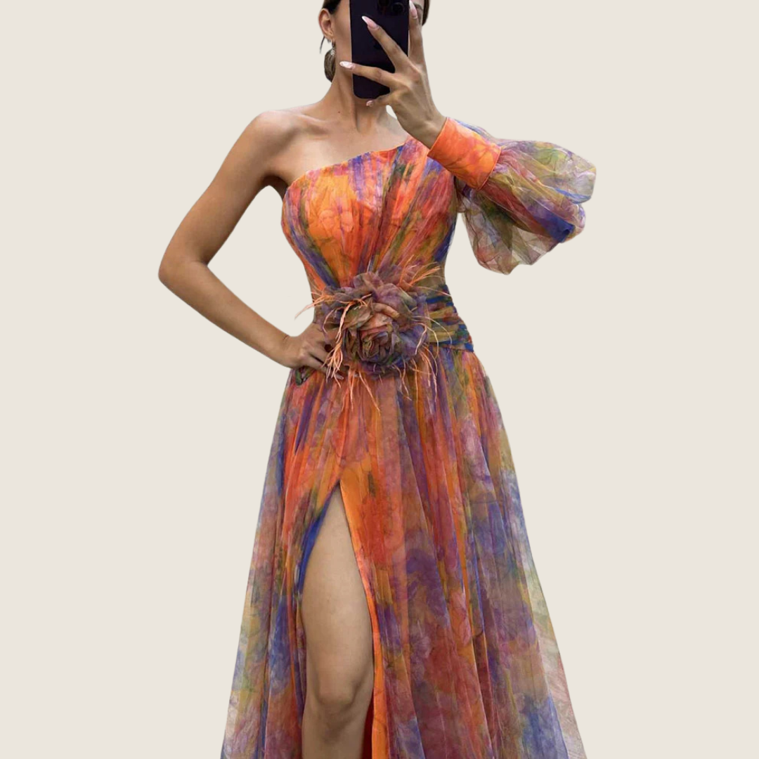 Gloria | Women's Floral One Shoulder Maxi Dress