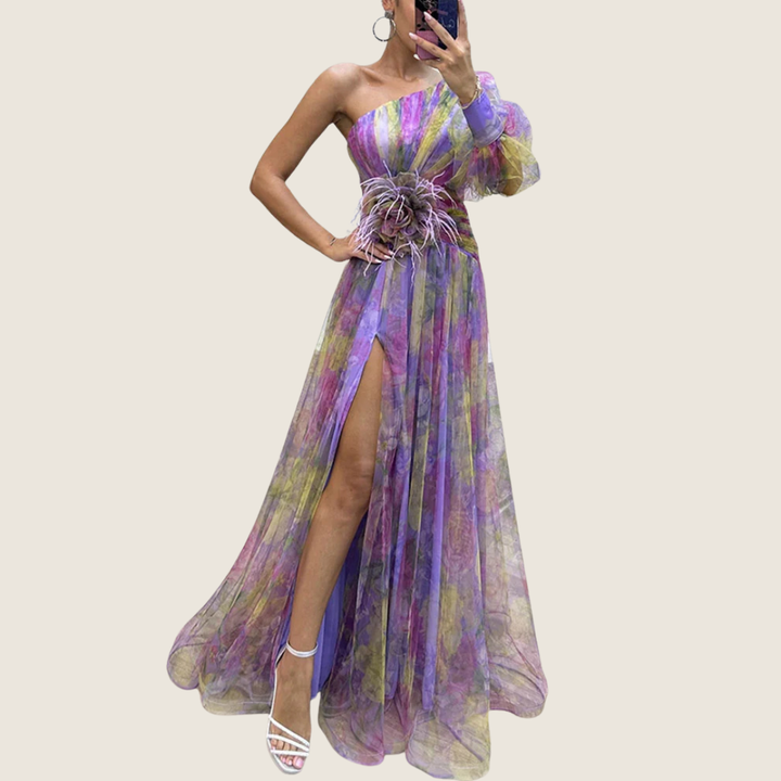 Gloria | Women's Floral One Shoulder Maxi Dress