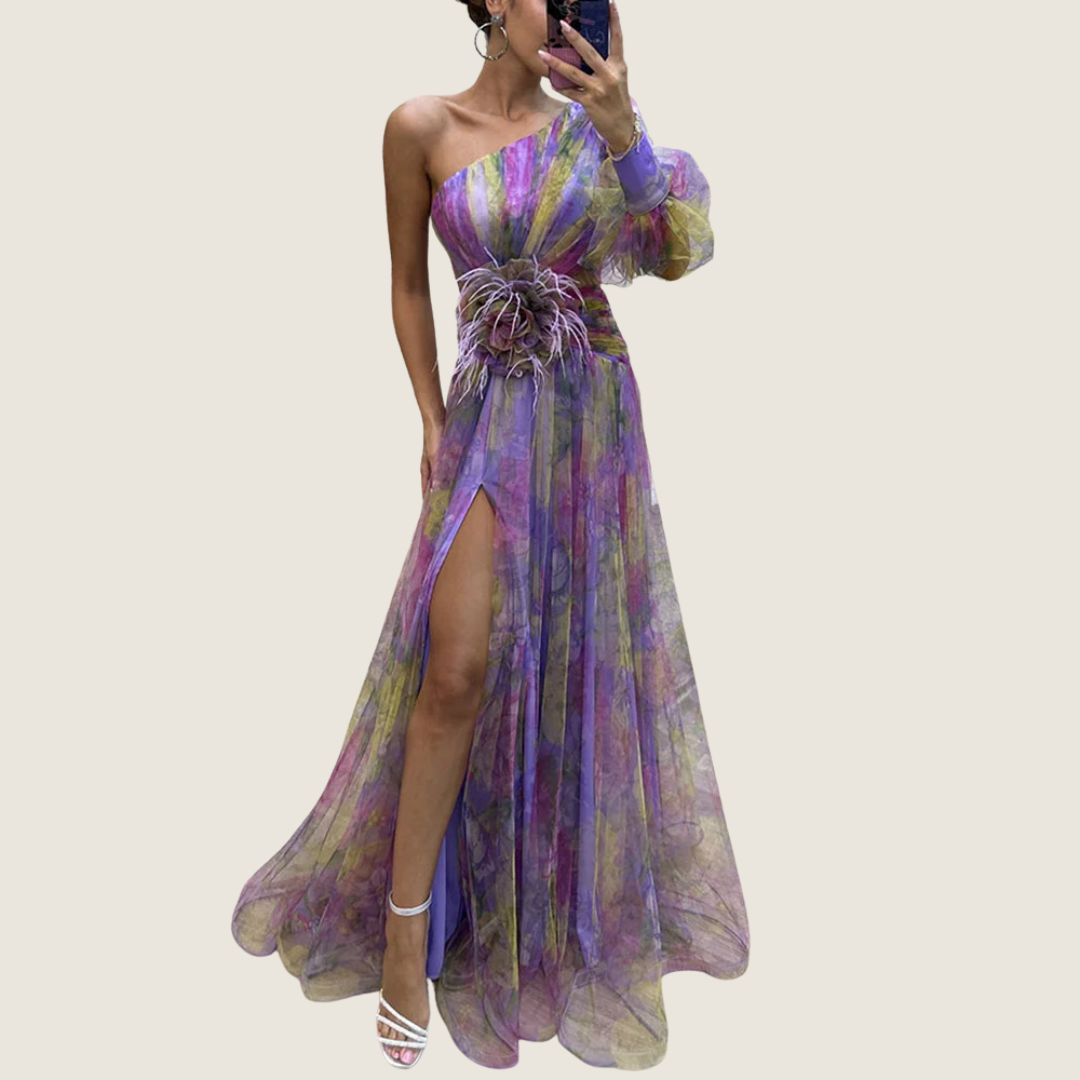 Gloria | Women's Floral One Shoulder Maxi Dress