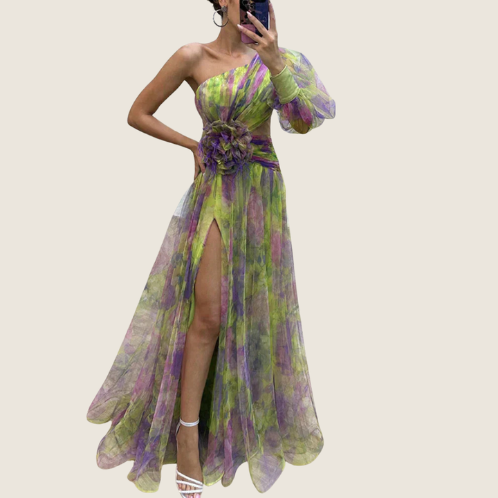 Gloria | Women's Floral One Shoulder Maxi Dress