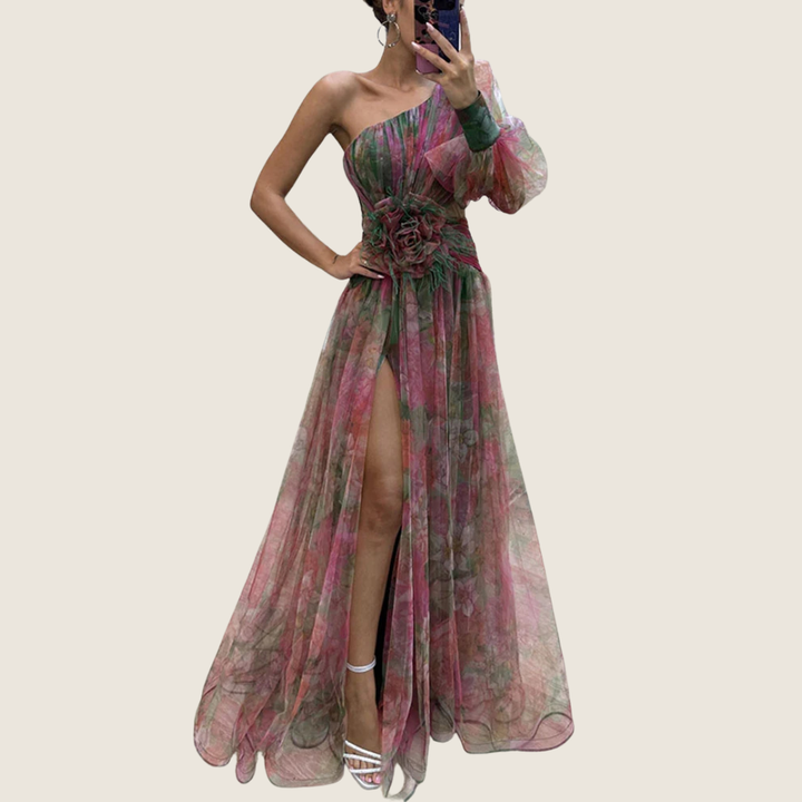 Gloria | Women's Floral One Shoulder Maxi Dress