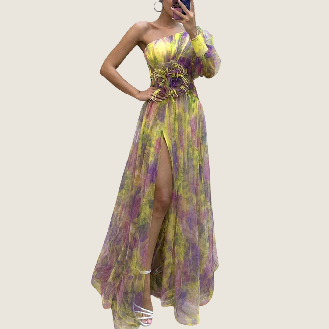 Gloria | Women's Floral One Shoulder Maxi Dress
