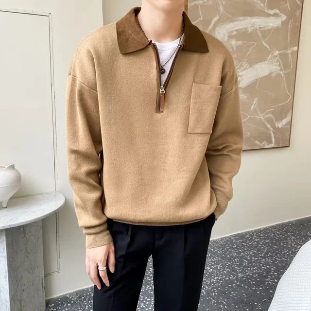 Men's Comfortable Premium Sweater with Half Zip Collar
