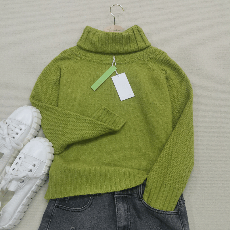 Pull à col roulé oversize à manches longues pour femme, pour l’hiver